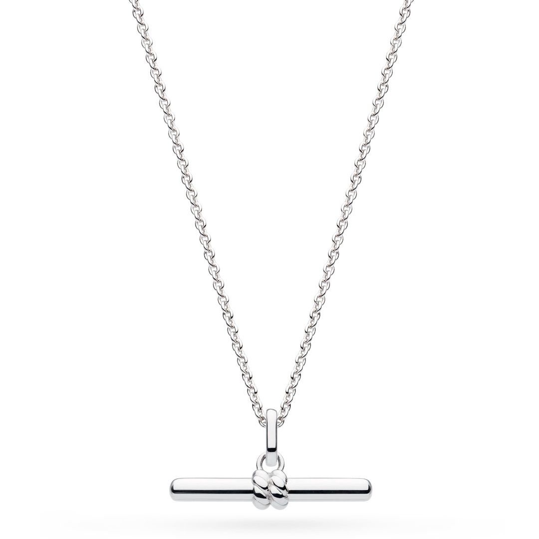 Silver Marina Rope T-Bar Necklace 18&quot;