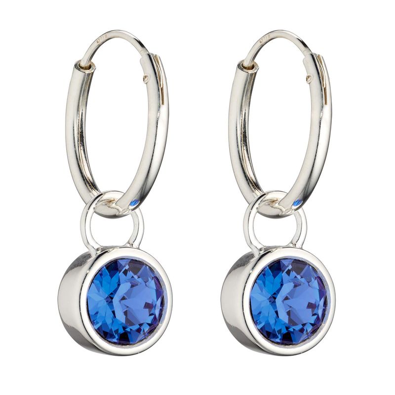 Silver Sapphire September Birthstone Earring Charms