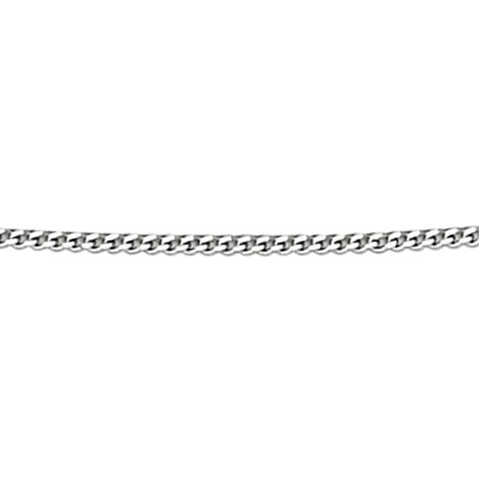 9ct White Gold Diamond-Cut Curb Chain 46cm