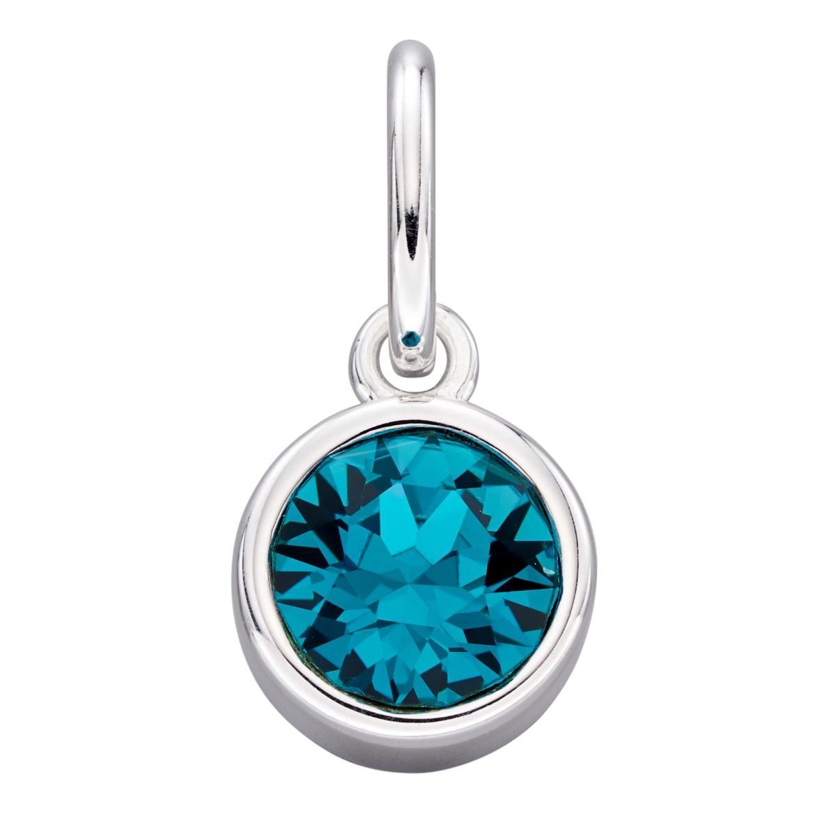 Silver Crystal Birthstone Charm, Stone: Blue Zircon