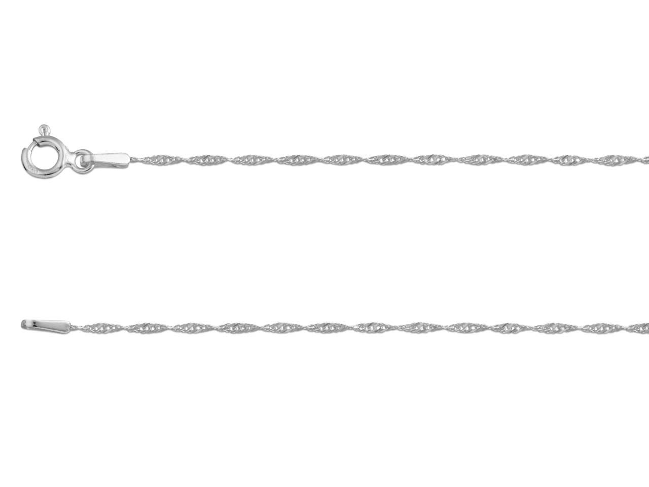 Sterling Silver 1.2mm Twisted Curb Chain, Length: 16&quot;