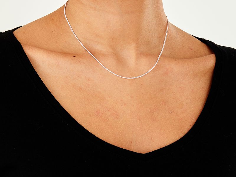 Sterling Silver 1.2mm Diamond Cut Curb Chain