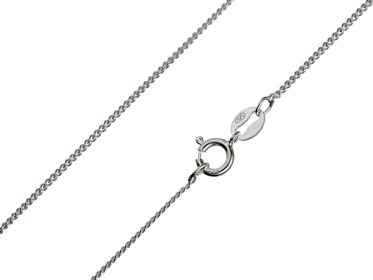 Sterling Silver 1.2mm Diamond Cut Curb Chain