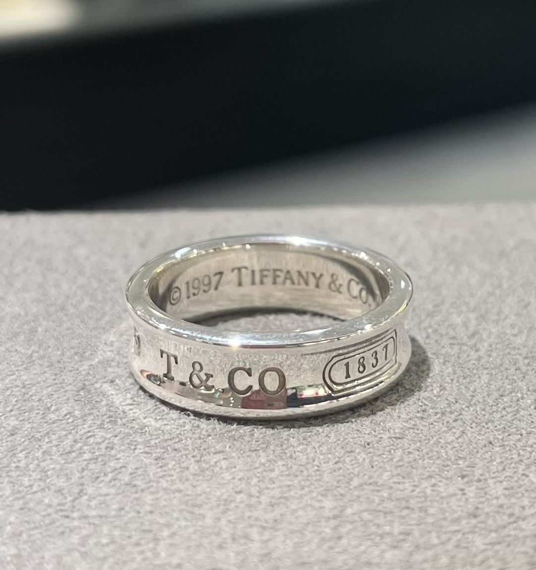 Pre-Owned Tiffany &amp; Co 1837 Sterling Silver Medium Band Ring