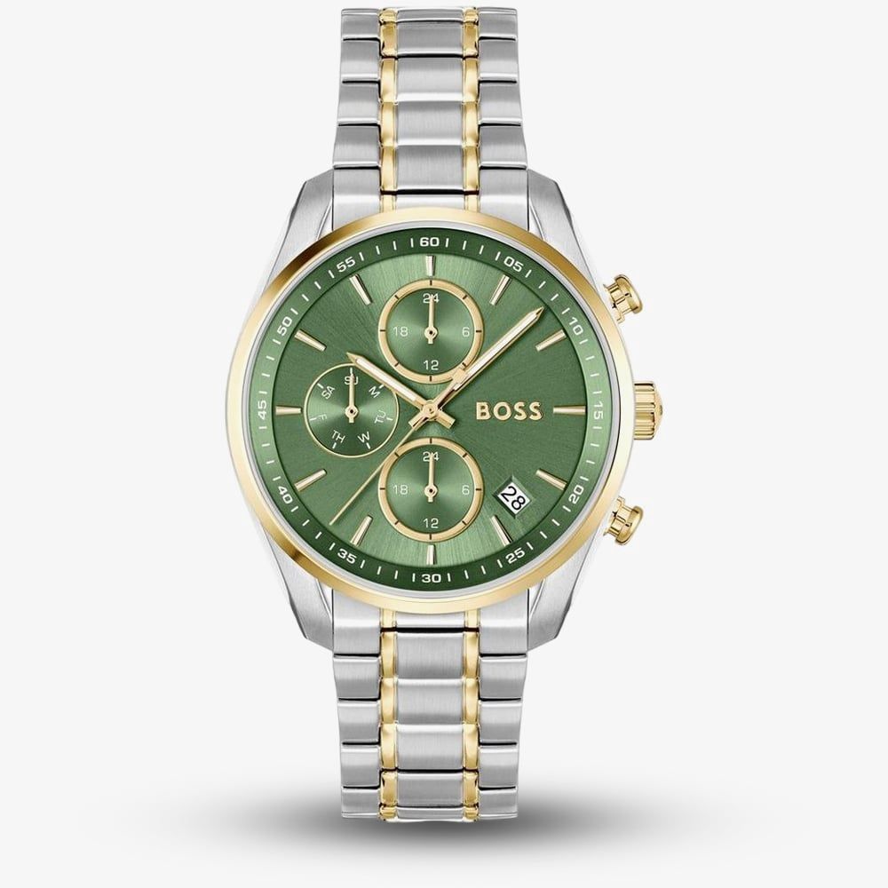 BOSS Grand Tour Ladies Two-Tone Green Dial Watch