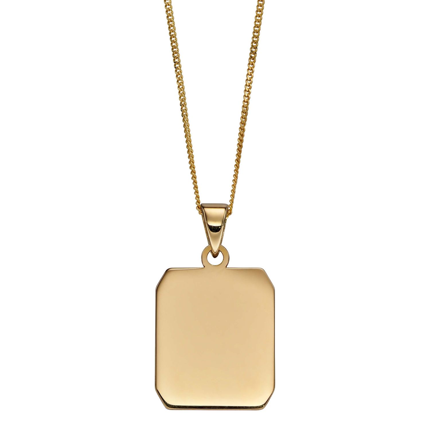 9ct Yellow Gold Dog Tag Pendant