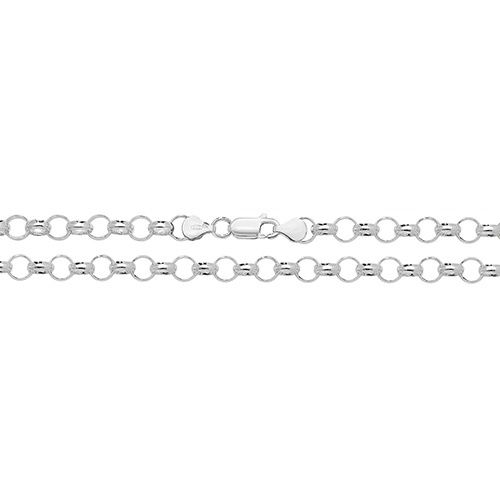 Silver Round Link 6.5mm Belcher Chain, Length: 18&quot;