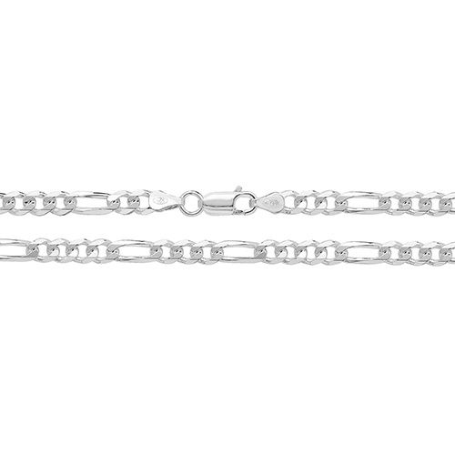 Silver Figaro 5.5mm Link Chain, Length: 16&quot;