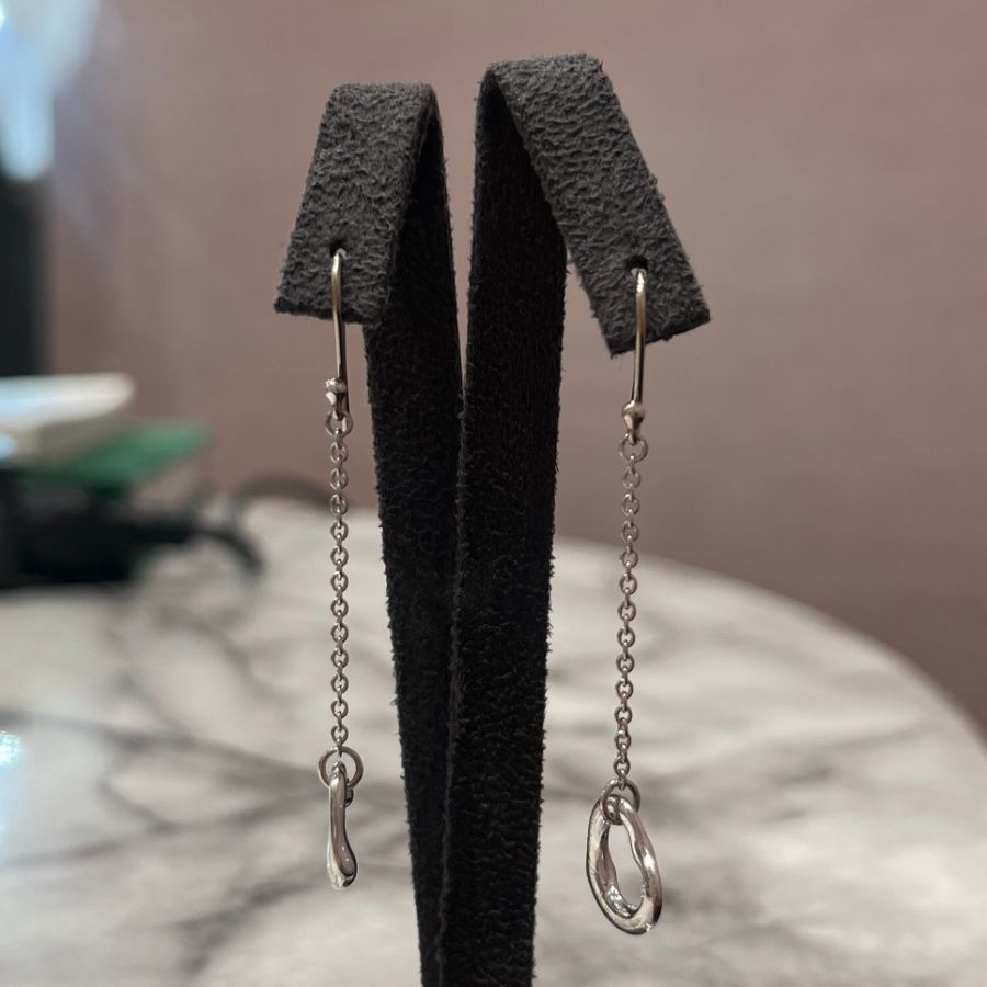 Pre-Owned Tiffany &amp; Co Silver Open Heart Drop Earrings