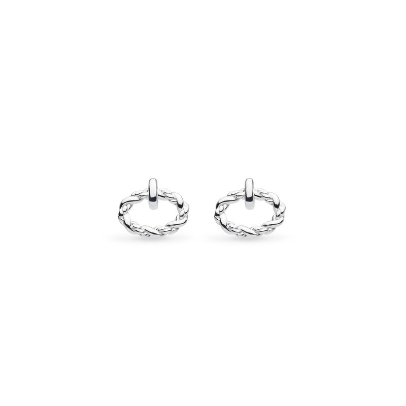 Silver Marina Rope Twist Oval Stud Earrings