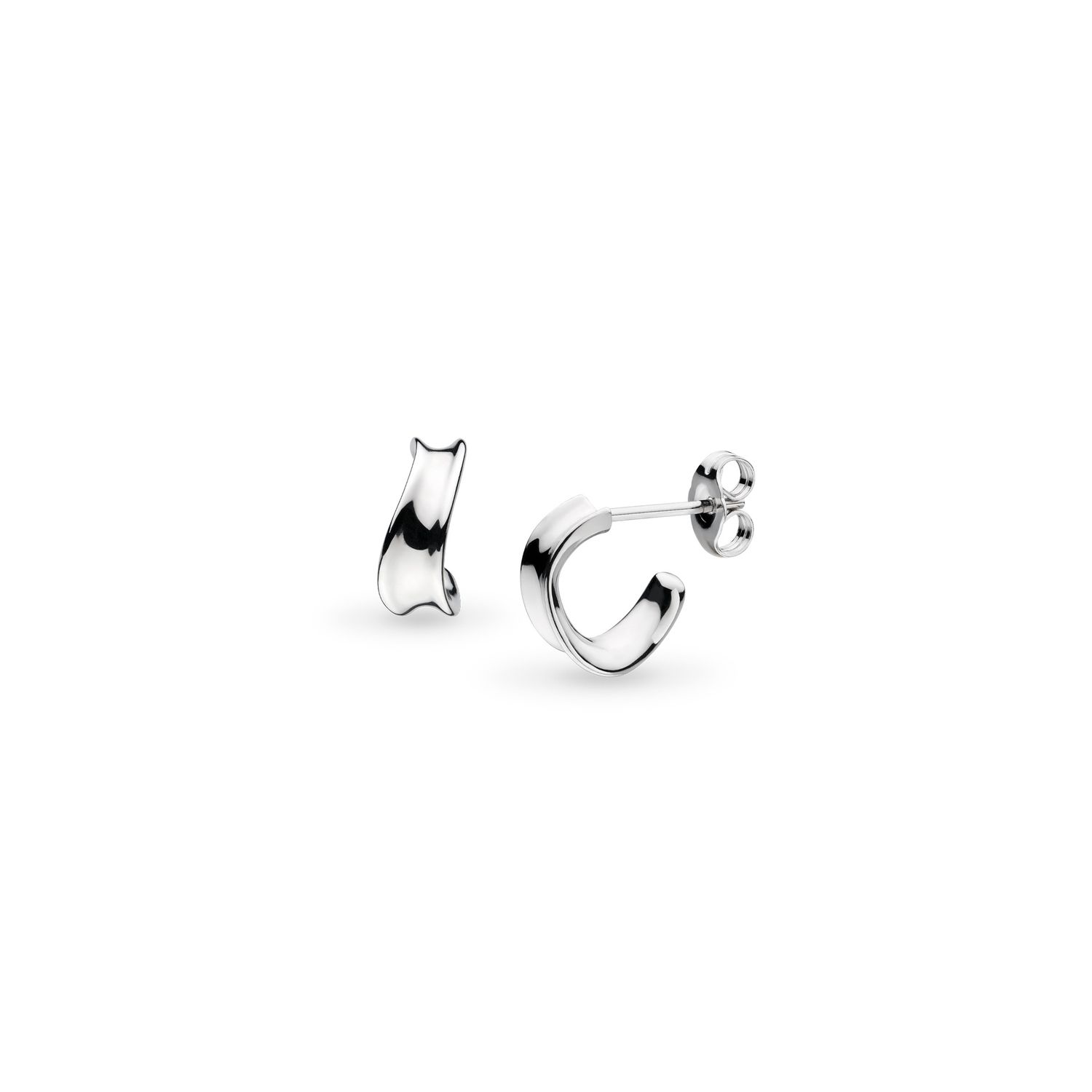 Silver Serenity Semi-Hoop Stud Earrings