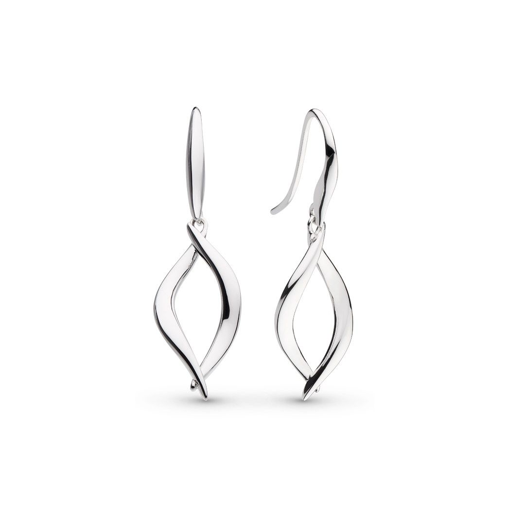 Silver Entwine Twine Twist Link Drop Earrings