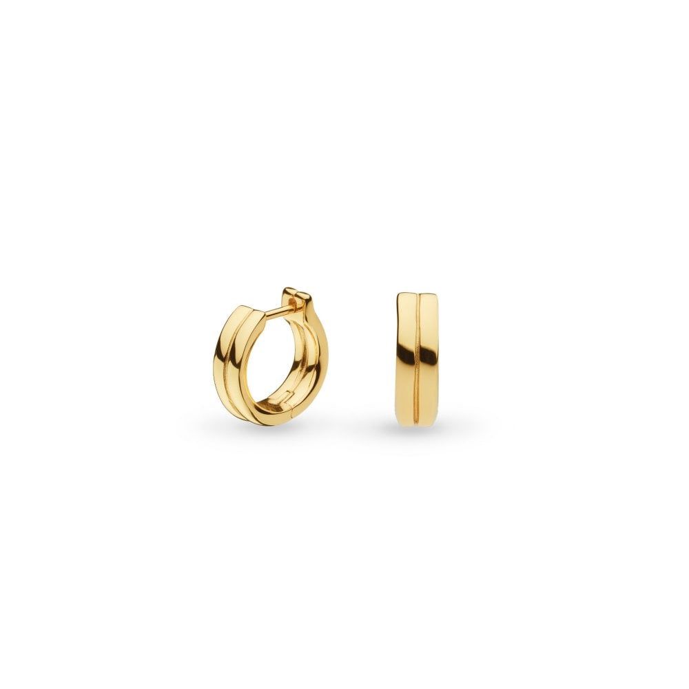 Silver Gold-Plated Bevel Unity Hoop Earrings