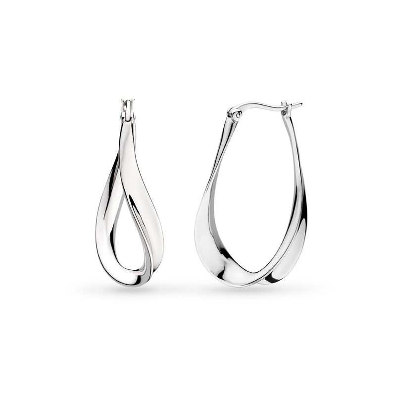 Silver Serenity Grande Hoop Drop Earrings