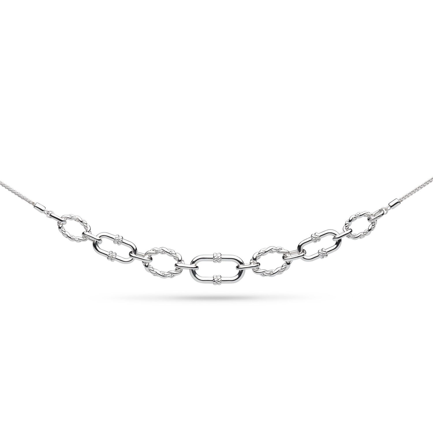 Silver Marina Rope Link Duo Chain Necklace