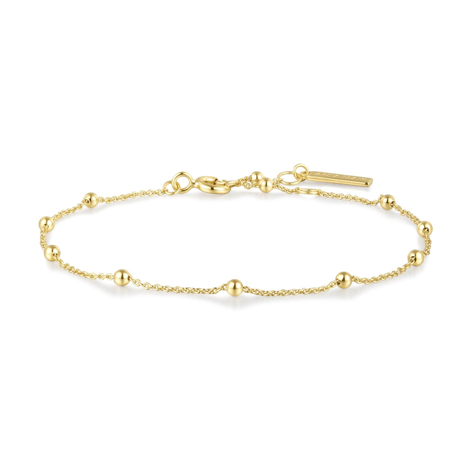 Silver Chic Creator Bead Chain Bracelet, Metal: 14ct Gold-Plated