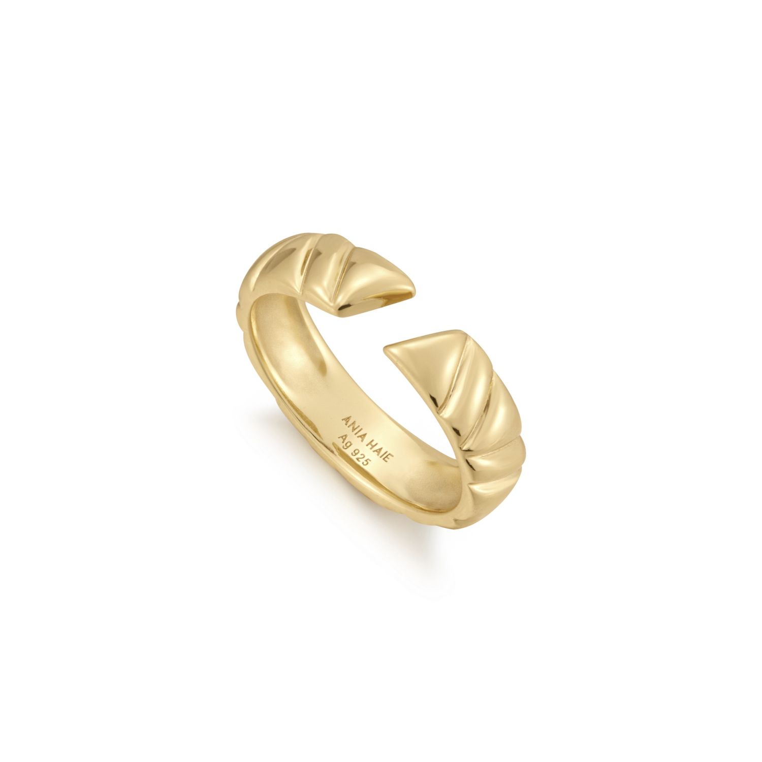 Silver Heart Hunter Twill Ring, Metal: 14ct Gold-Plated