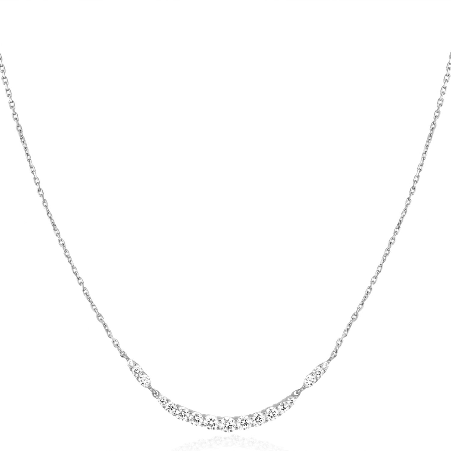 Silver Miss Twinkle Arc C/Zirconia Pavé Necklace