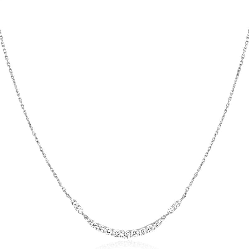 Silver Miss Twinkle Arc C/Zirconia Pavé Necklace