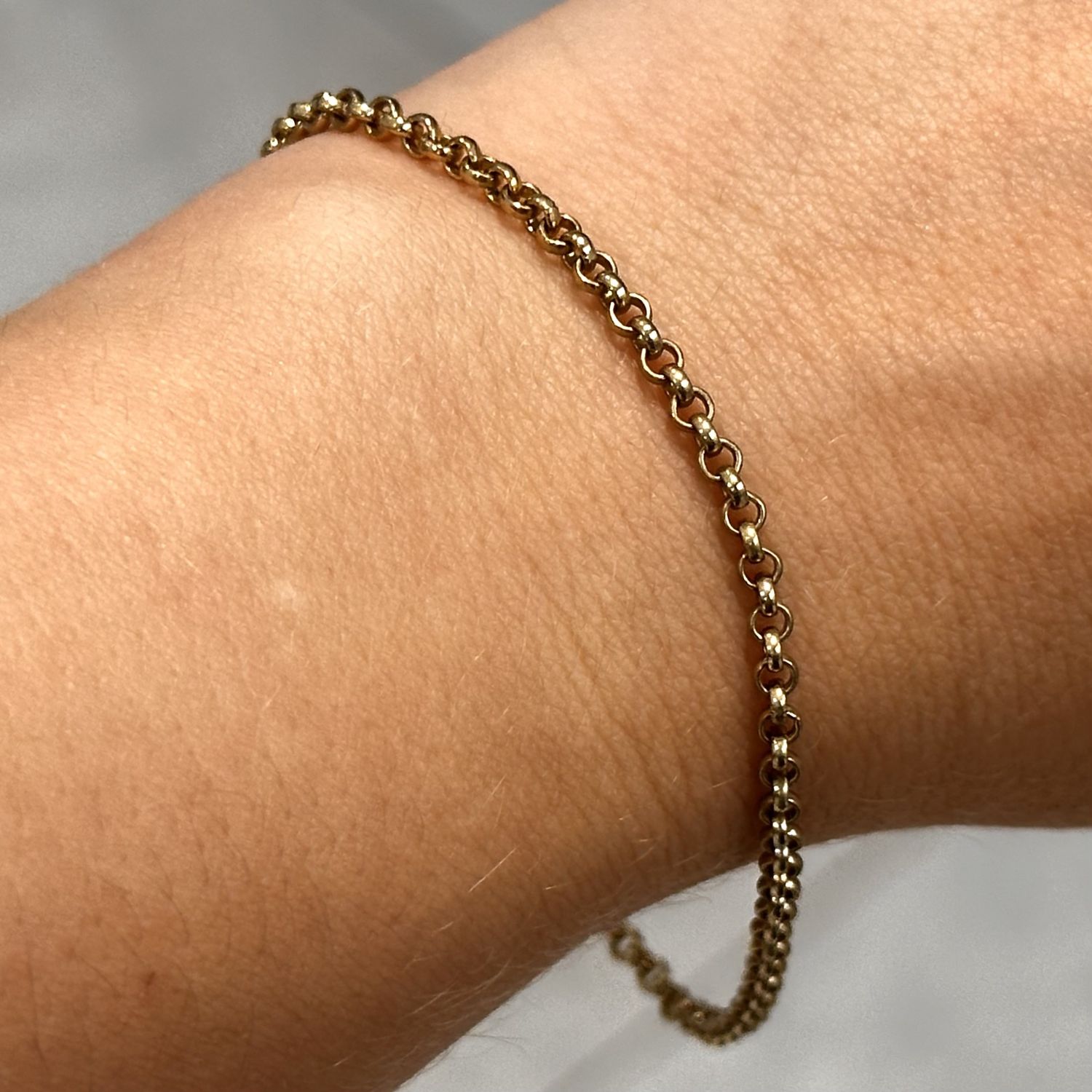 9ct Yellow Gold Baby Belcher Bracelet 7.5&quot;