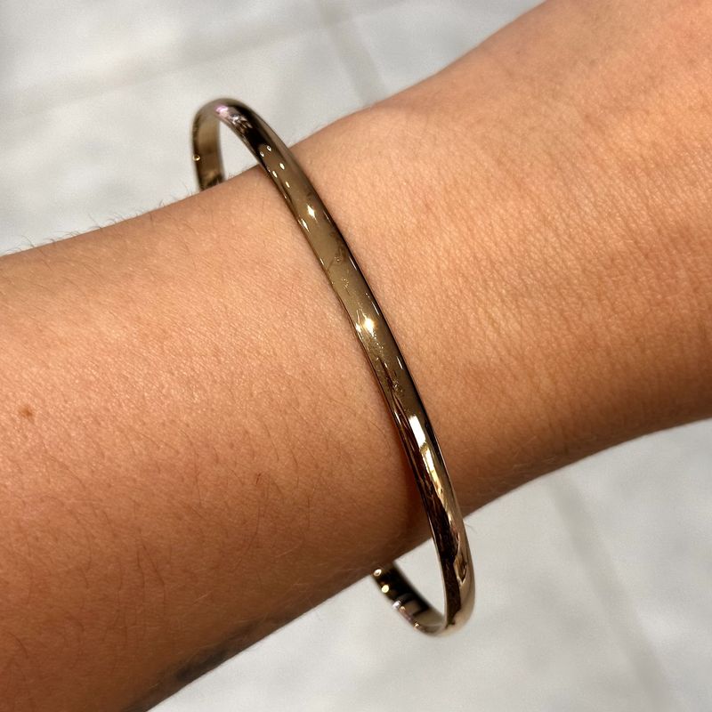 9ct Yellow Gold 4mm D Shape Slave Bangle