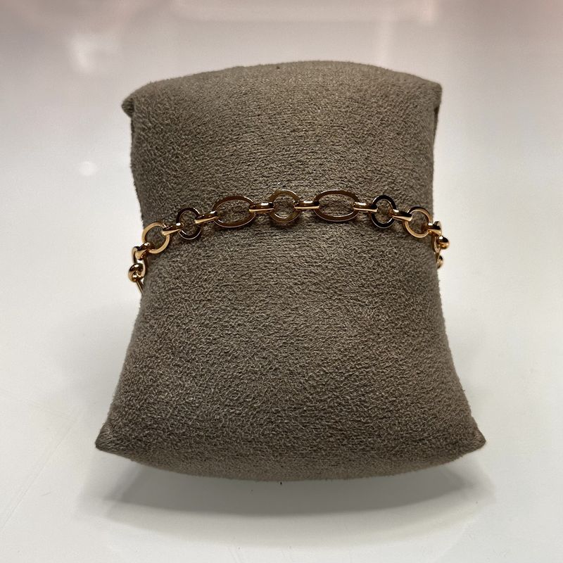 9ct Yellow Gold 6mm Oval and Round Link Belcher Bracelet 7.5"