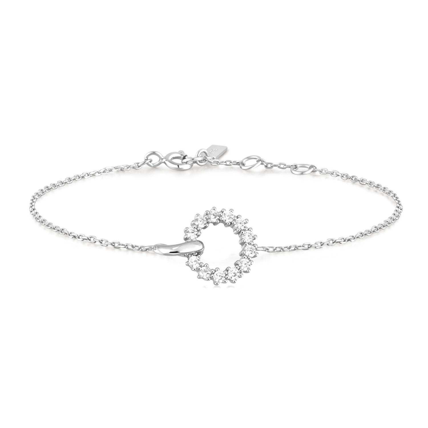 Silver Miss Twinkle Circles CZ Pavé Bracelet, Metal: Rhodium-Plated