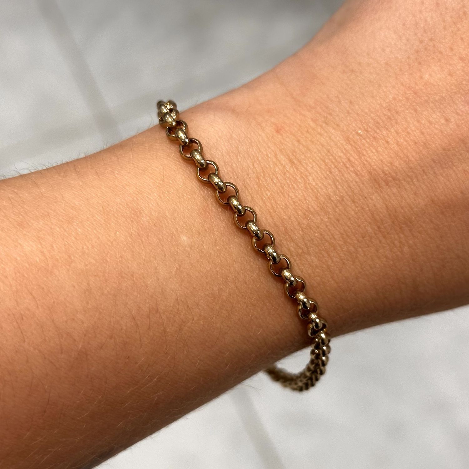 9ct Yellow Gold Round Belcher Bracelet 7.5&quot;