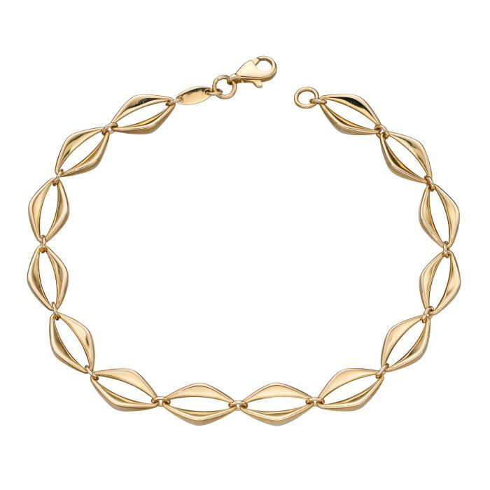 9ct Yellow Gold Open Link Bracelet 19.5cm