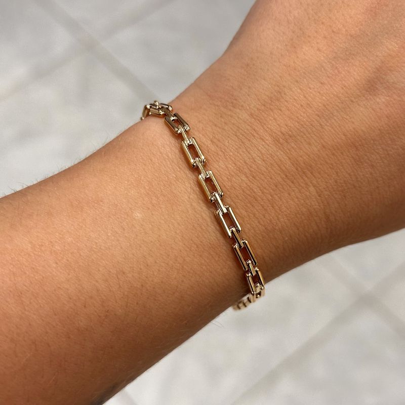 9ct Yellow Gold Rectangular Link Bracelet