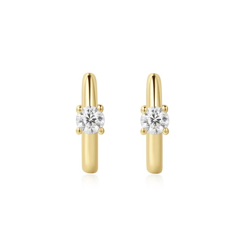 Silver Dusk Divas Solitaire CZ Huggies