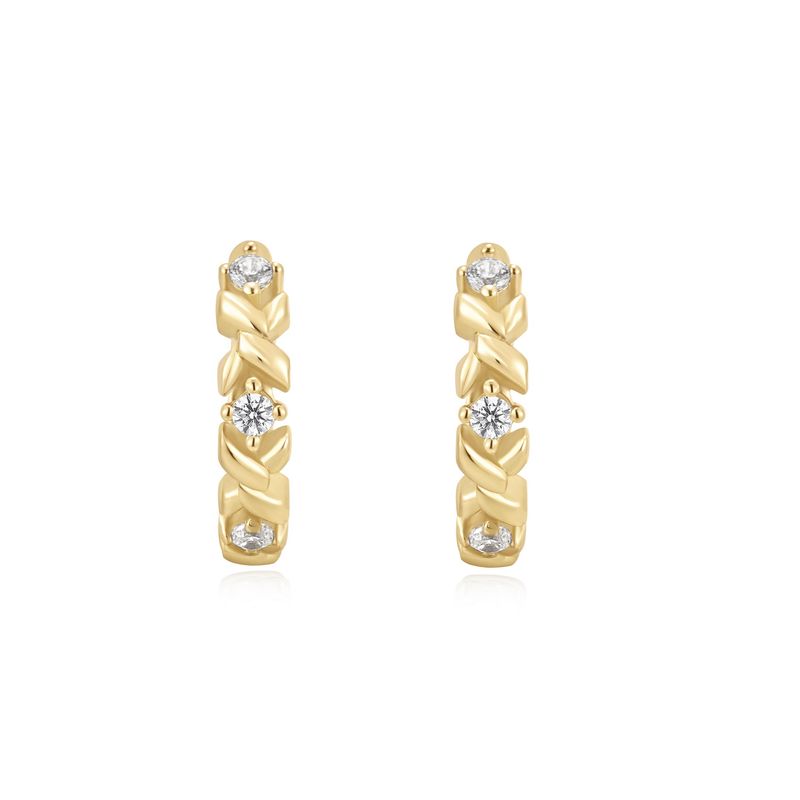 Silver Dusk Divas C/Zirconia Cross Huggies