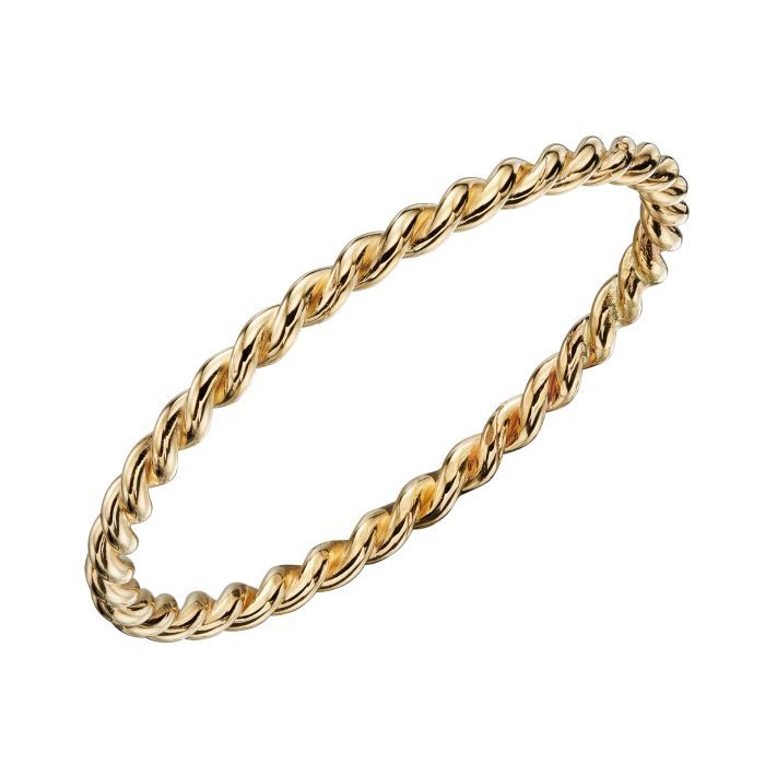 9ct Yellow Gold Twisted Band Stacking Ring