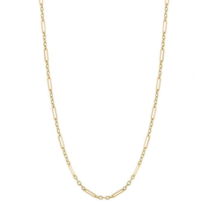 9ct Yellow Gold Mixed Length Link Chain Necklace 45cm