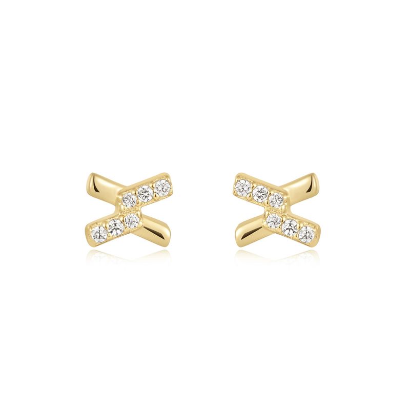 Silver Dusk Divas Cross CZ Studs
