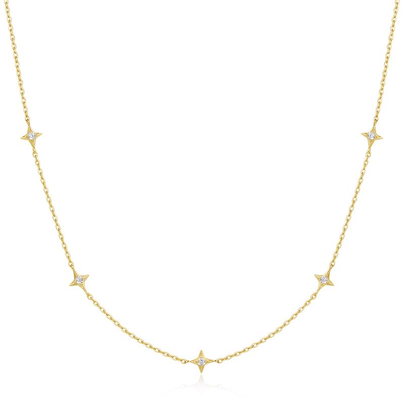 Silver Dusk Divas Stars Station Necklace