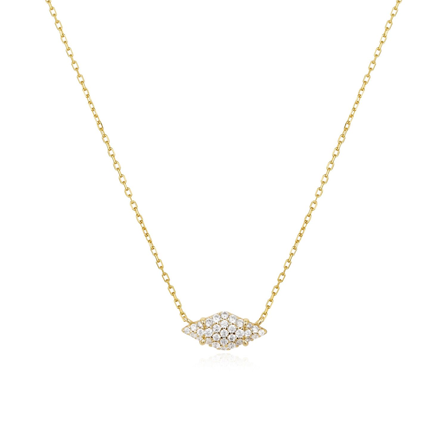 Silver Dusk Divas Pavé Sparkle Necklace, Metal: 14ct Gold-Plated