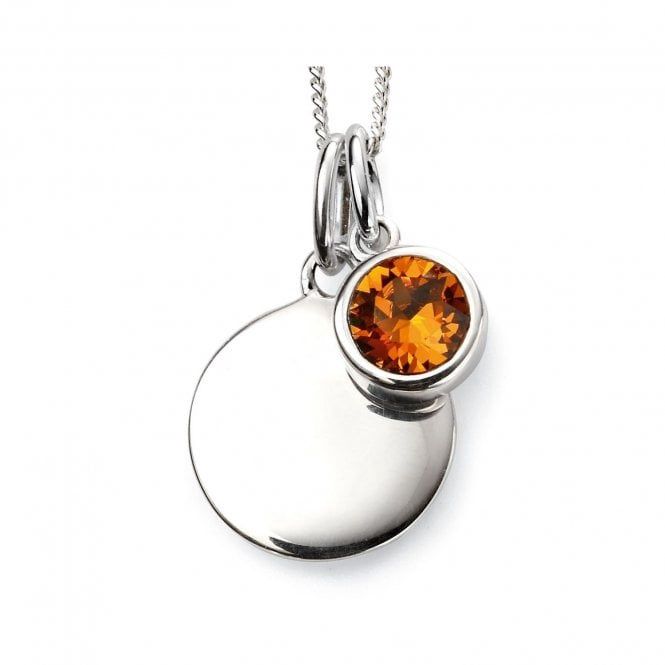Silver Topaz Crystal November Birthstone Necklace