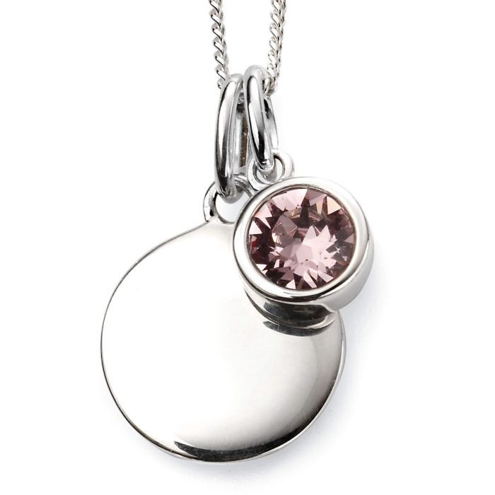 Silver Light Amethyst Crystal June Birthstone Necklace