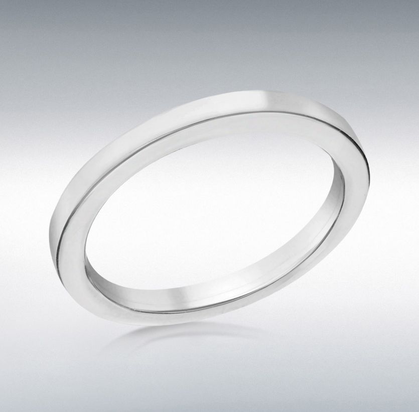 Sterling Silver Polished Square-Tube Ring, Ring Size: O