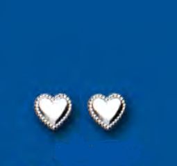 Silver Heart Stud Earrings