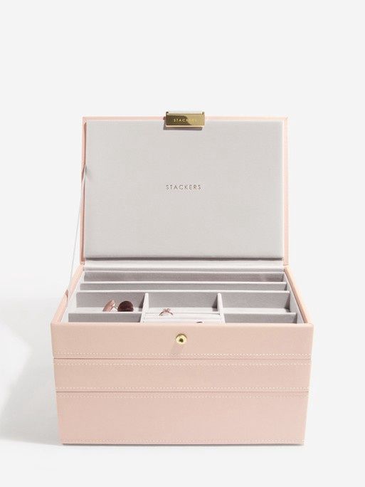 Blush Pink &amp; Champagne Gold Classic Jewellery Box Set of 3