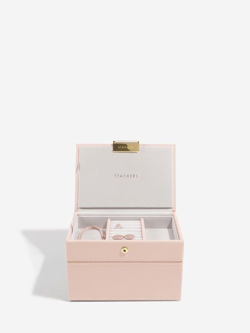 Blush Pink &amp; Champagne Gold Mini Jewellery Box Set of 2
