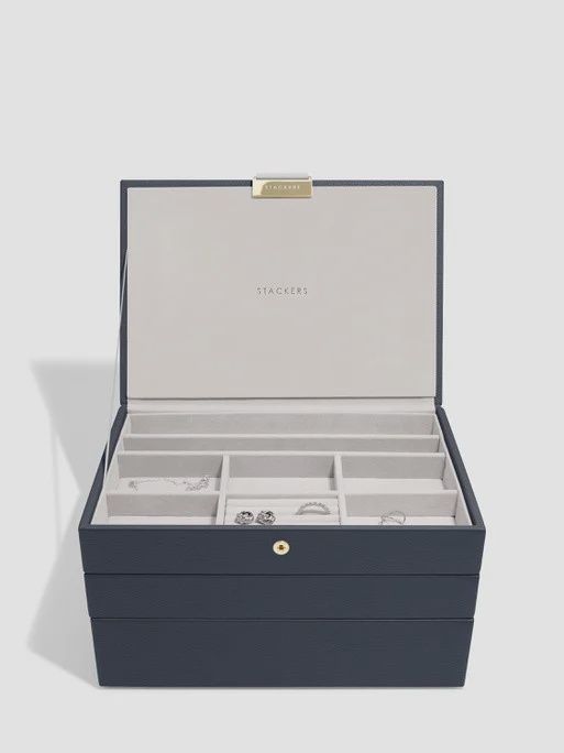Navy Blue Classic Jewellery Box Set of 3