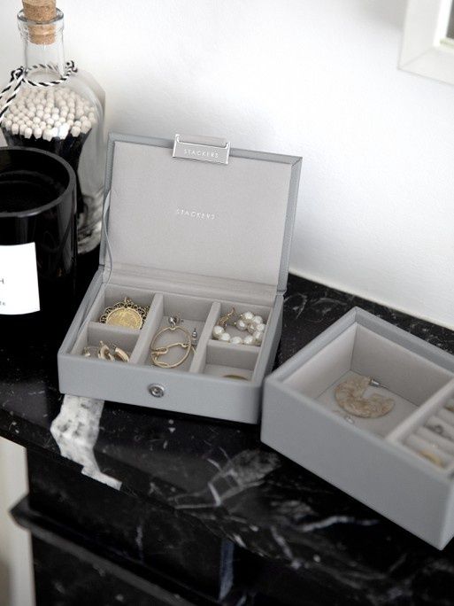 Pebble Grey Micro Jewellery Box