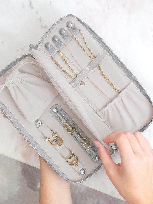 Pebble Grey Jewellery Roll