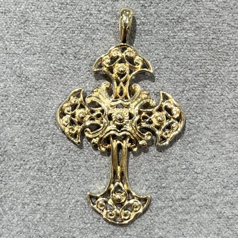 Pre-Owned 9ct Yellow Gold Ornate Cross Pendant