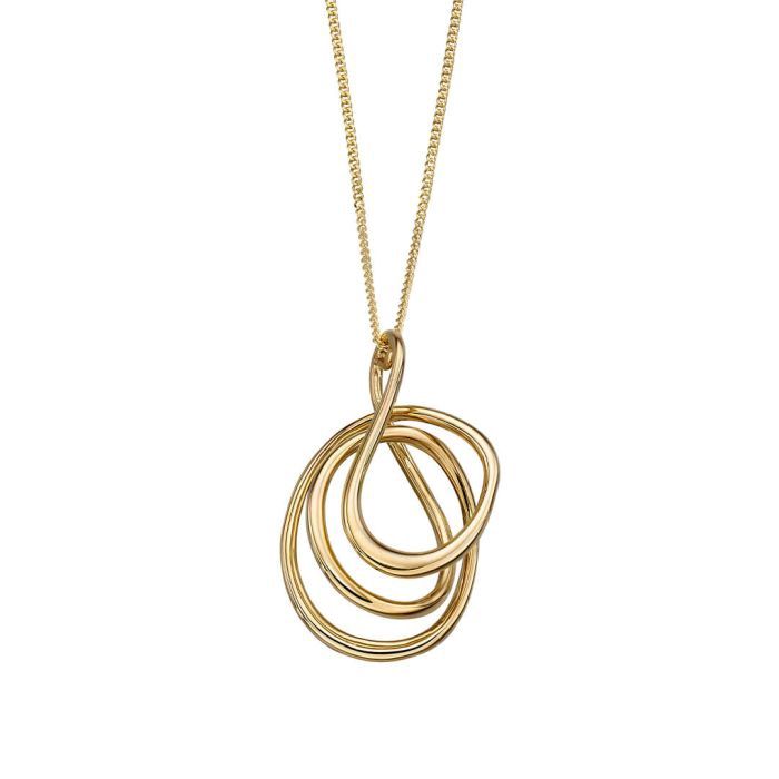 9ct Yellow Gold Plain Wire Wrap Pendant