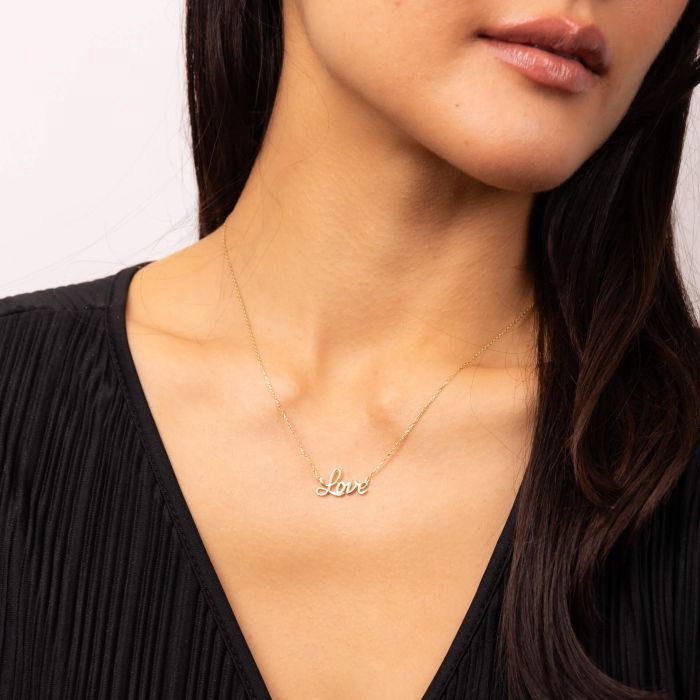 9ct Yellow Gold "Love" Necklace