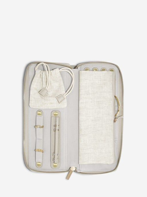Oatmeal &amp; Linen Jewellery Roll
